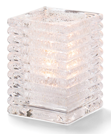 Clear Jewel Horizontal Rib Block Glass Lamp