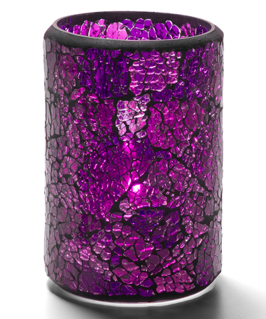 Blue & Purple Crackle™ Glass Cylinder Lamp
