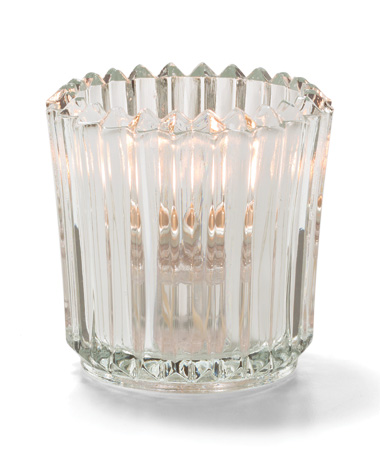 Clear Ribbed Glass Tealight Lamp