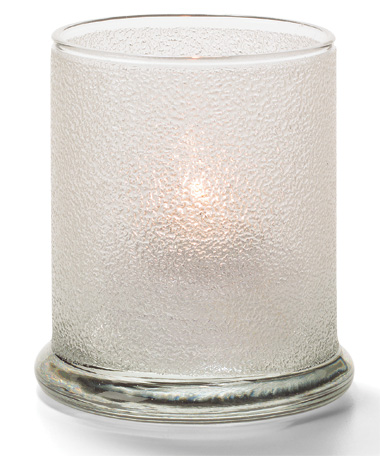 Clear Ice Glass Votive Column Lamp
