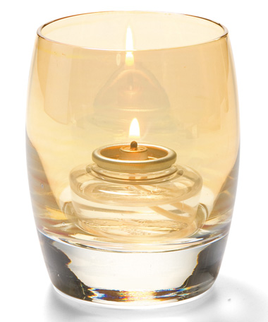 Gold Lustre Contour™ Glass Votive Lamp