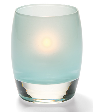 Satin Seafoam Contour™ Glass Votive Lamp