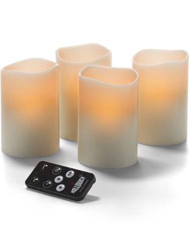 LED Wax Pillar with Remote, Ivory 3