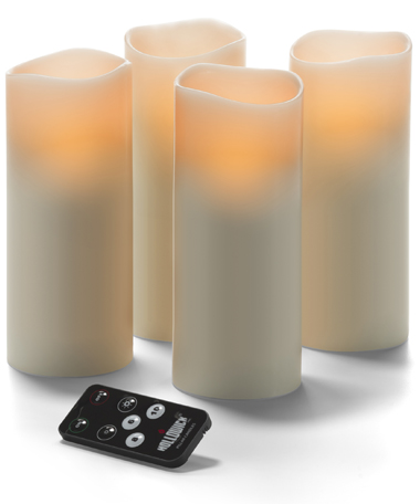 LED Wax Pillar with Remote, Ivory 3